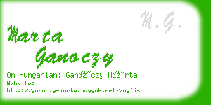 marta ganoczy business card